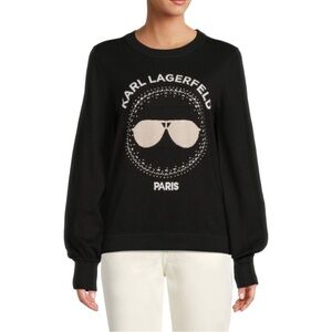 Karl Lagerfeld Sunglasses Crewneck Sweater - black - size S